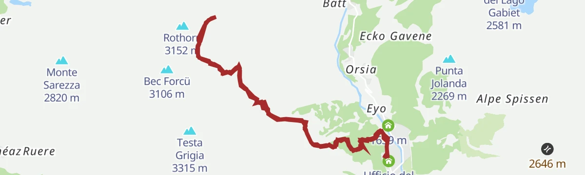 Route map: Piccolo Rothorn